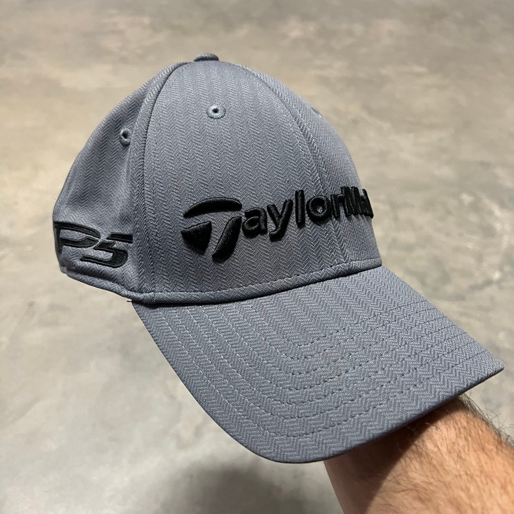 TaylorMade Golf Hat Grey Herringbone TP5 M1 Adjustable Cap B1596301 Mens